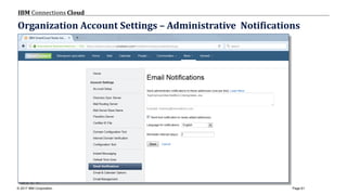 © 2017 IBM Corporation
IBM Connections Cloud
Page 61
Organization Account Settings – Administrative Notifications
 