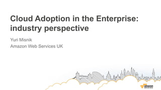 Cloud Adoption in the Enterprise:
industry perspective
Yuri Misnik
Amazon Web Services UK

 