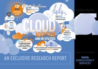 1 JUNE 2016 UTILITY WEEK
associatedwith
cloudcomputing
outof10:
TOPRISKS
7.6
92%
Thedifferencebetweenpublicandprivatecloudcomputing
ismostimportanttoenergynetworkoperators
AN EXCLUSIVE RESEARCH REPORT
In association with
 