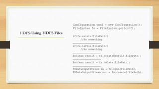 HDFS-Using HDFS Files
 
