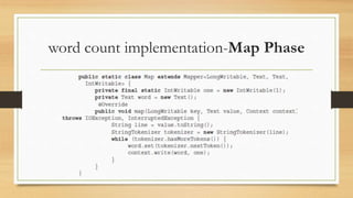 word count implementation-Map Phase
 