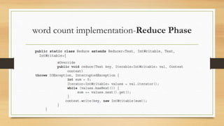 word count implementation-Reduce Phase
 