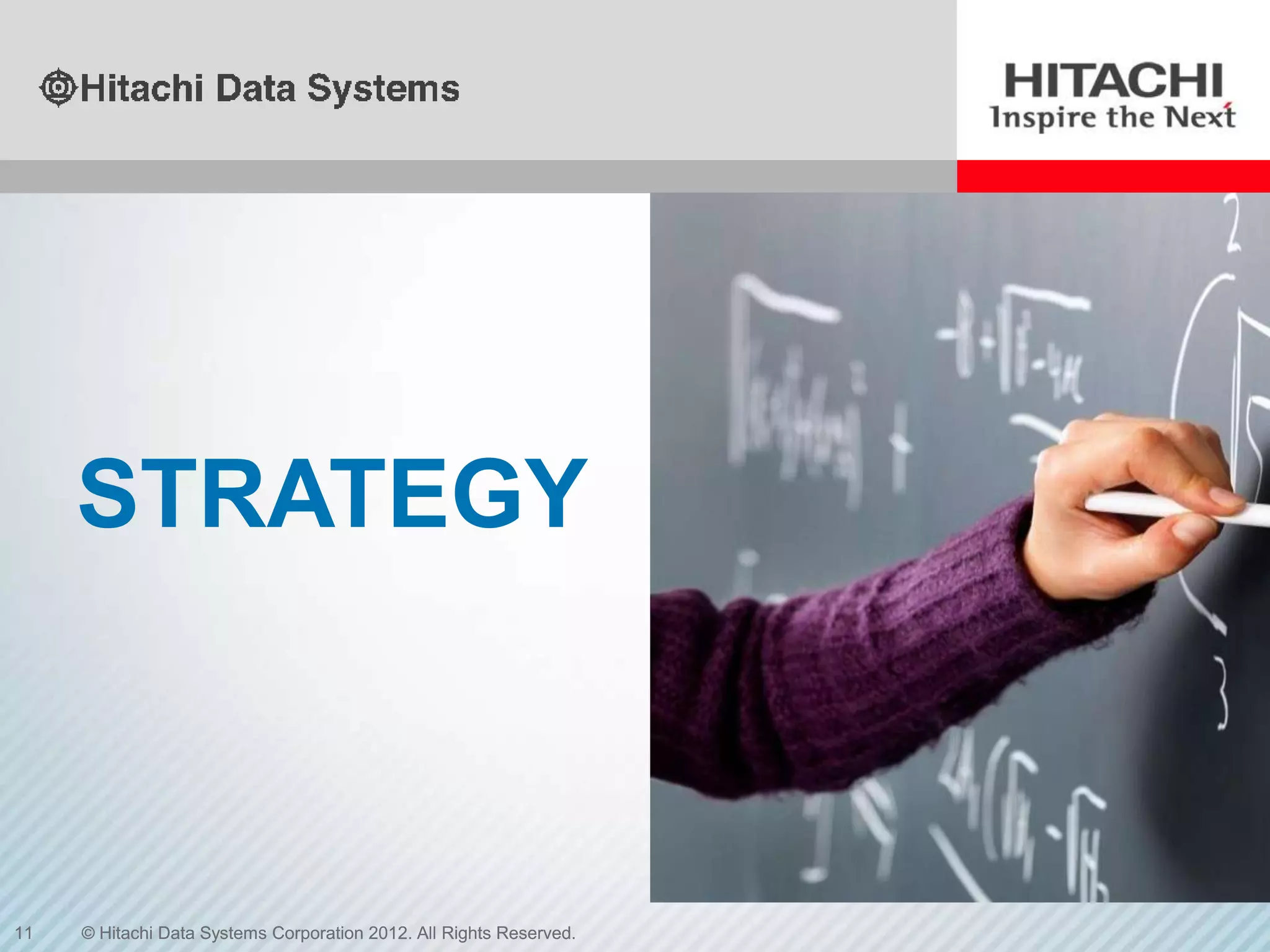 STRATEGY



11   © Hitachi Data Systems Corporation 2012. All Rights Reserved.
 