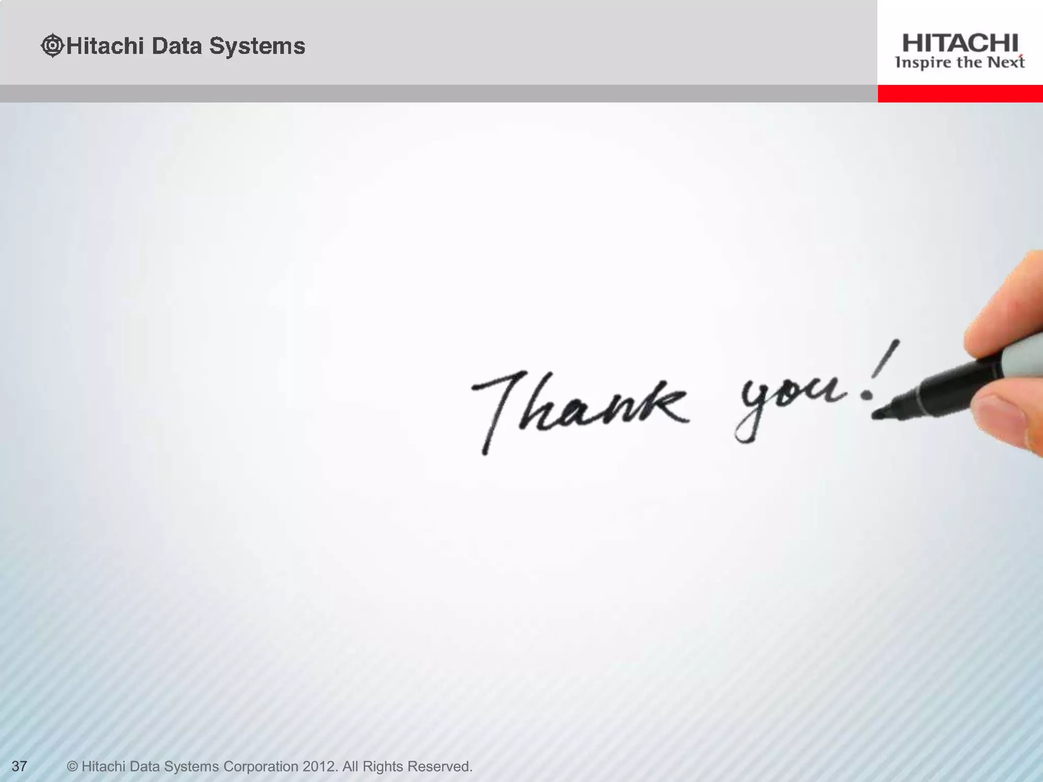 37   © Hitachi Data Systems Corporation 2012. All Rights Reserved.
 