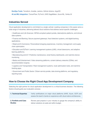 Comprehensive Guide to Cloud App Development Companies: Services ...