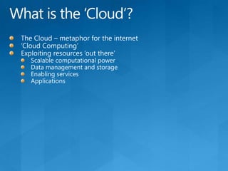 Cloud application architecture with sql azure and windows azure
