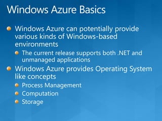 Cloud application architecture with sql azure and windows azure
