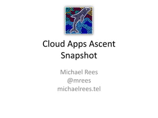 Cloud Apps AscentSnapshot Michael Rees@mreesmichaelrees.tel 