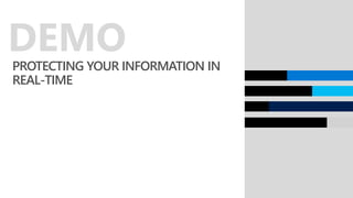 PROTECTING YOUR INFORMATION IN
REAL-TIME
DEMO
 