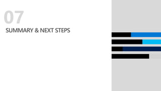 SUMMARY & NEXT STEPS
07
 
