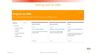 Getting start on AWS
07/06/2019 Big Data class by Alexandre Bergere 27
 