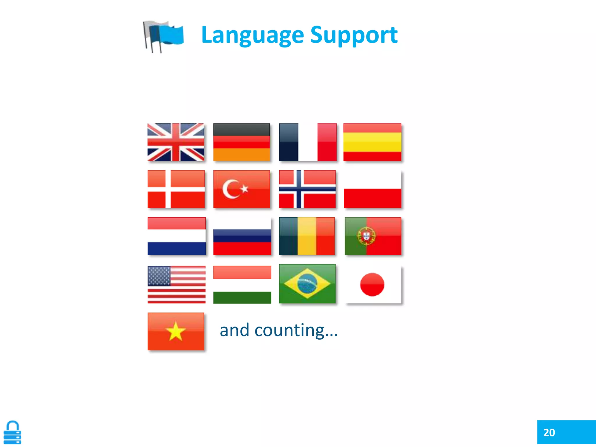 Language Support

and counting…

20

 