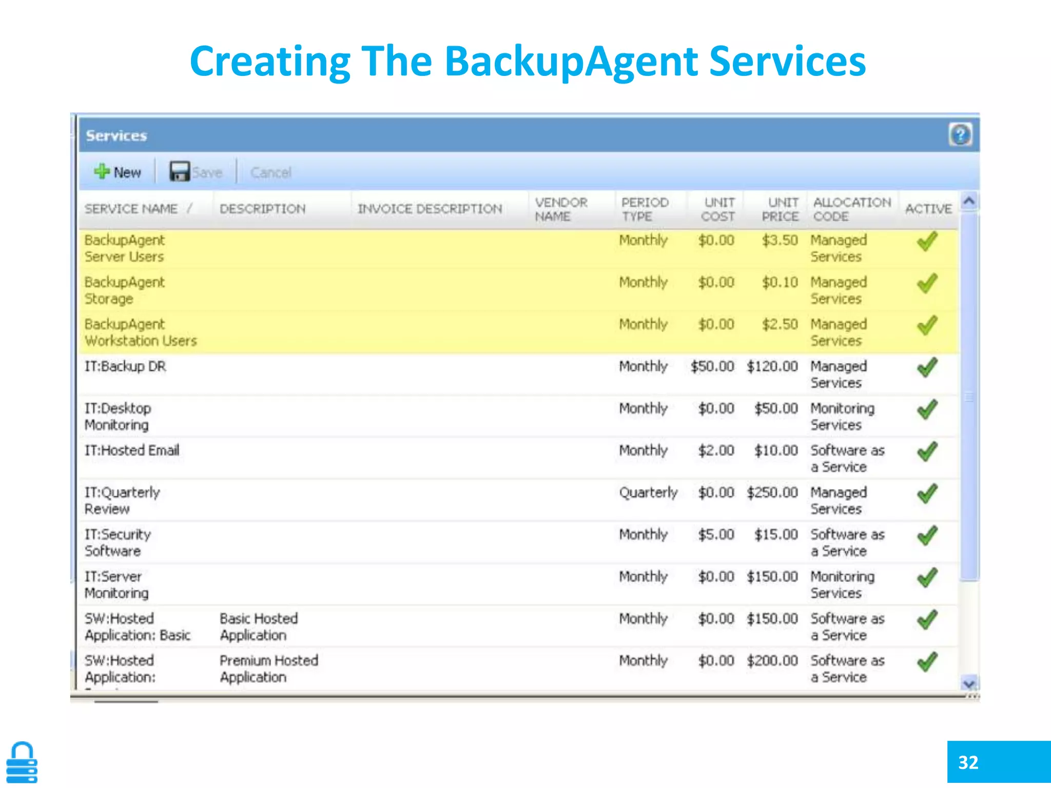 Creating The BackupAgent Services

32

 