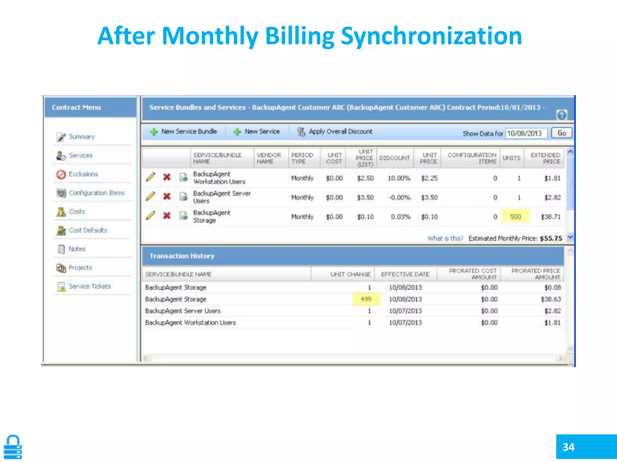 After Monthly Billing Synchronization

34

 