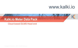 Cloud based DLMS Head end
Copyright © Kalkitech / ASE. All rights reserved. 6
Kalki.io Meter Data Pack
www.kalki.io
 