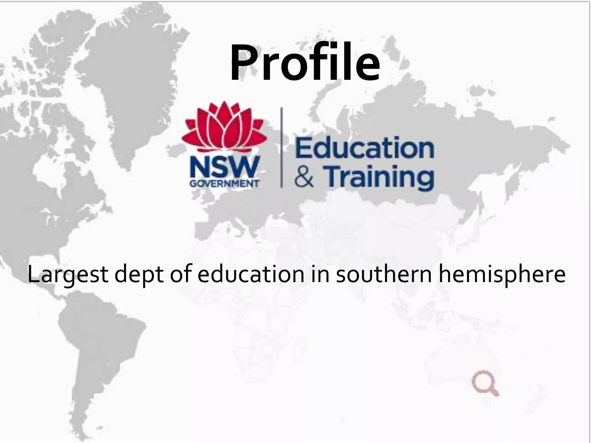 Profile


Largest dept of education in southern hemisphere
 