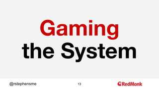 13@rstephensme
Gaming
the System
 