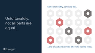 Unfortunately,
not all parts are
equal...
Some are healthy, some are not…
…and all go bad over time (like milk, not like wine).
 