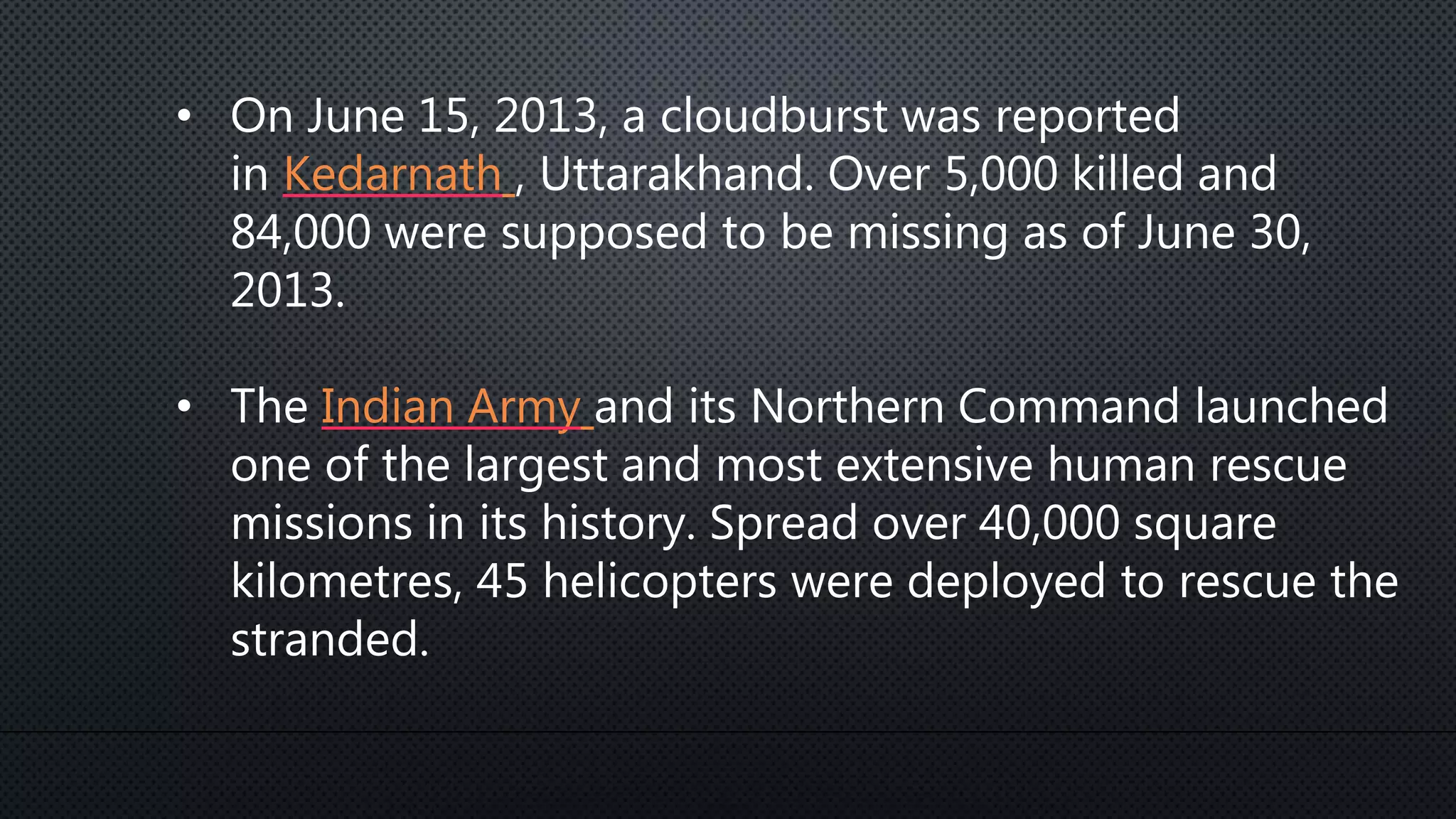 Cloudburst | Disaster Management | PPTX