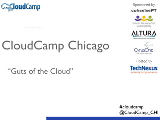 CloudCamp Chicago
“Guts of the Cloud”
#cloudcamp
@CloudCamp_CHI
Sponsored by
Hosted by
 