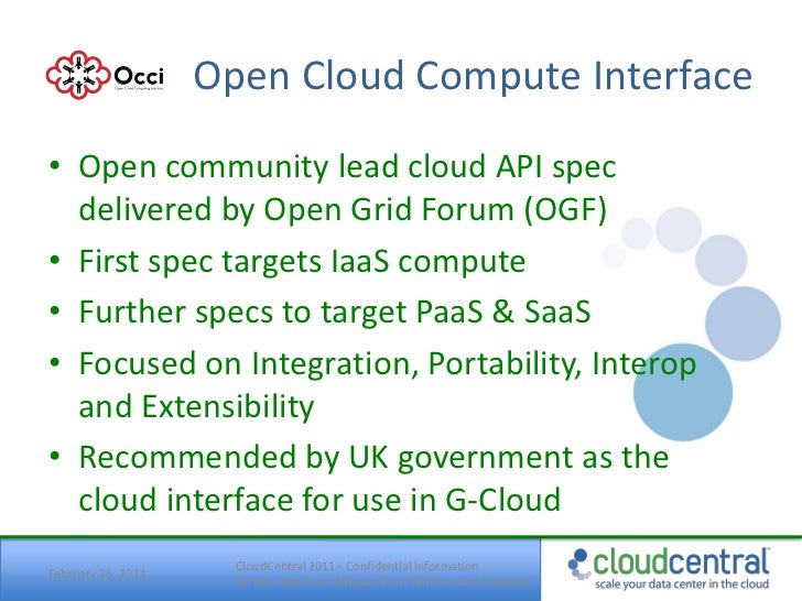 Cloud Central Open Cloud Standards Presentation For Cloudcamp Sydney …