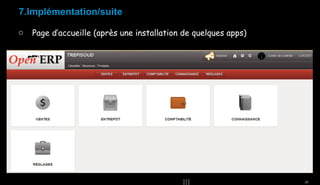 7.Implémentation/suite
o

Page d’accueille (après une installation de quelques apps)

29

 