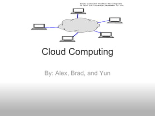 Cloud Computing By: Alex, Brad, and Yun 