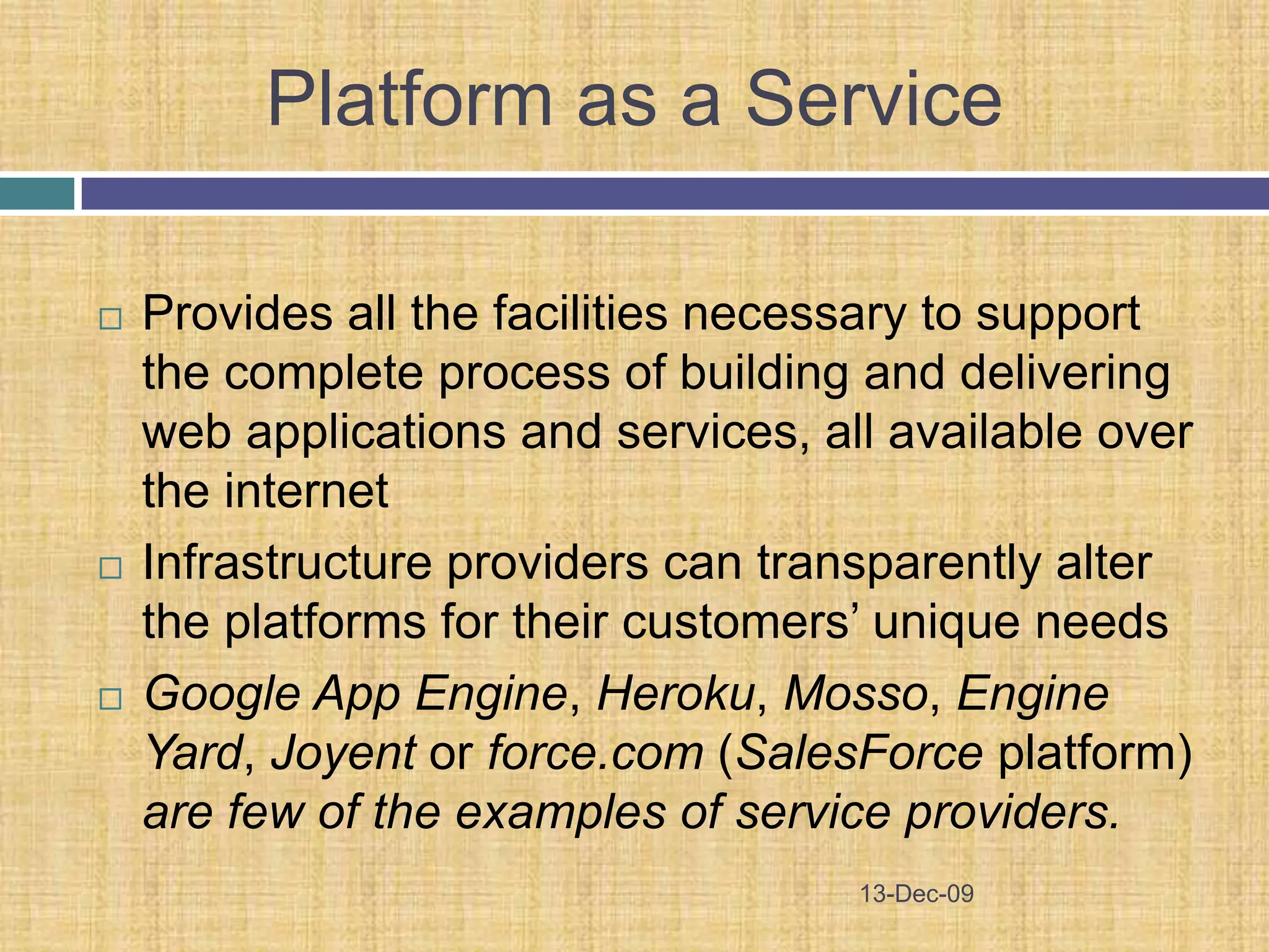 Reduction in cost of infrastructure