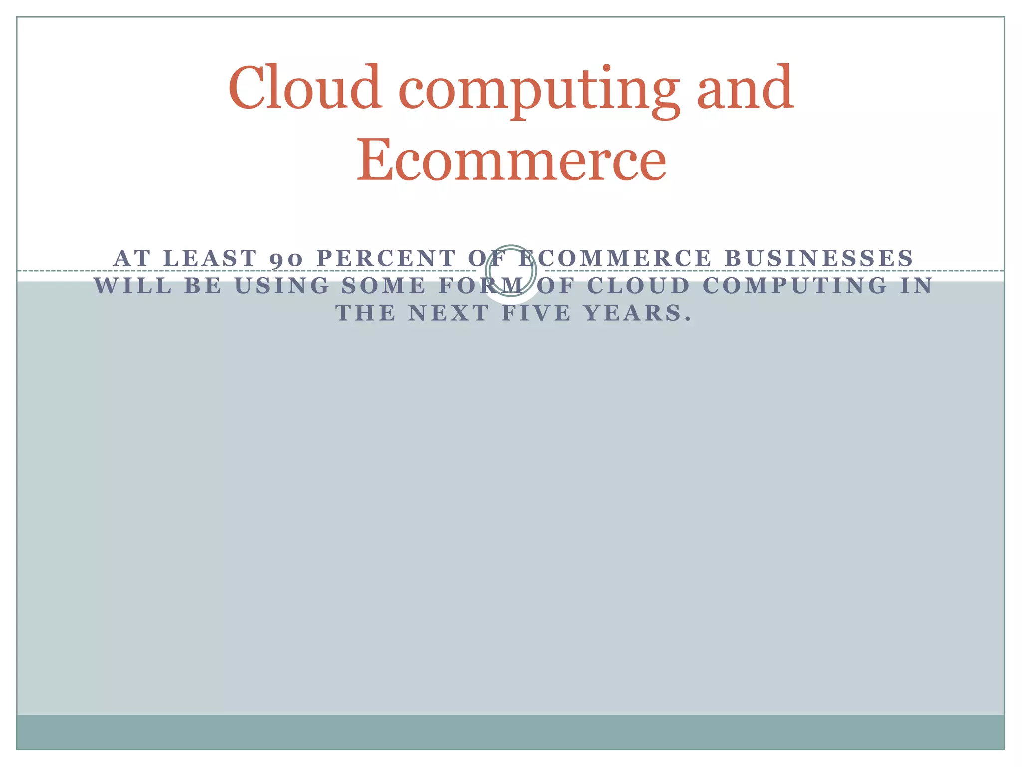 Better economicsWhat is cloud and cloud computing?Cloud Demand resources or services over Internet scale and reliability of a data center.Cloud computing is a style of computing in which dynamically scalable and often virtualized resources are provided as a serve over the Internet.   Users need not have knowledge of, expertise in, or control over the technology infrastructure in the "cloud" that supports them.