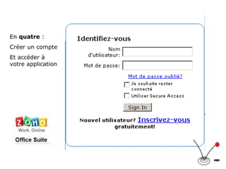 En  quatre  : Créer un compte Et accéder à votre application 