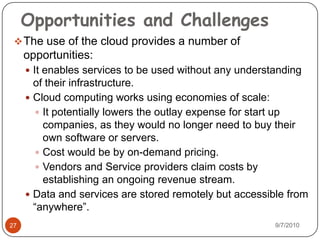 10Why Cloud Computing…?IT Efficiency- 	Minimize CostsBusiness Agility- Maximize Return8/14/2010