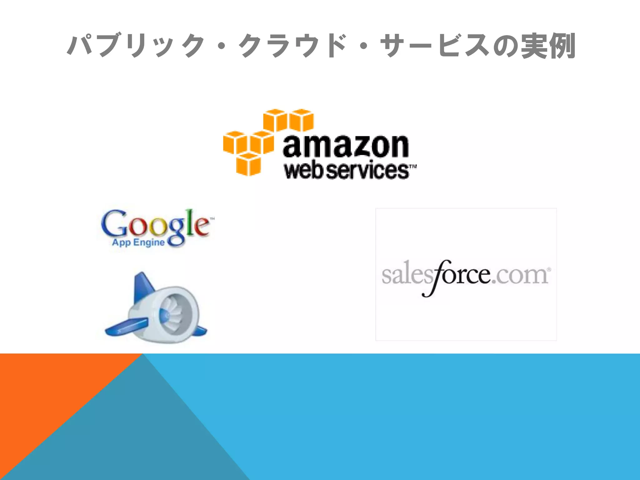 パブリック・クラウド・サービスの実例
 