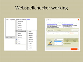 Webspellchecker working
 