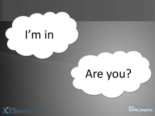 I’m in


         Are you?
 