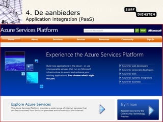 4. De aanbieders  Application integration (PaaS) 