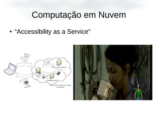 Computação em Nuvem
● “Accessibility as a Service”
 