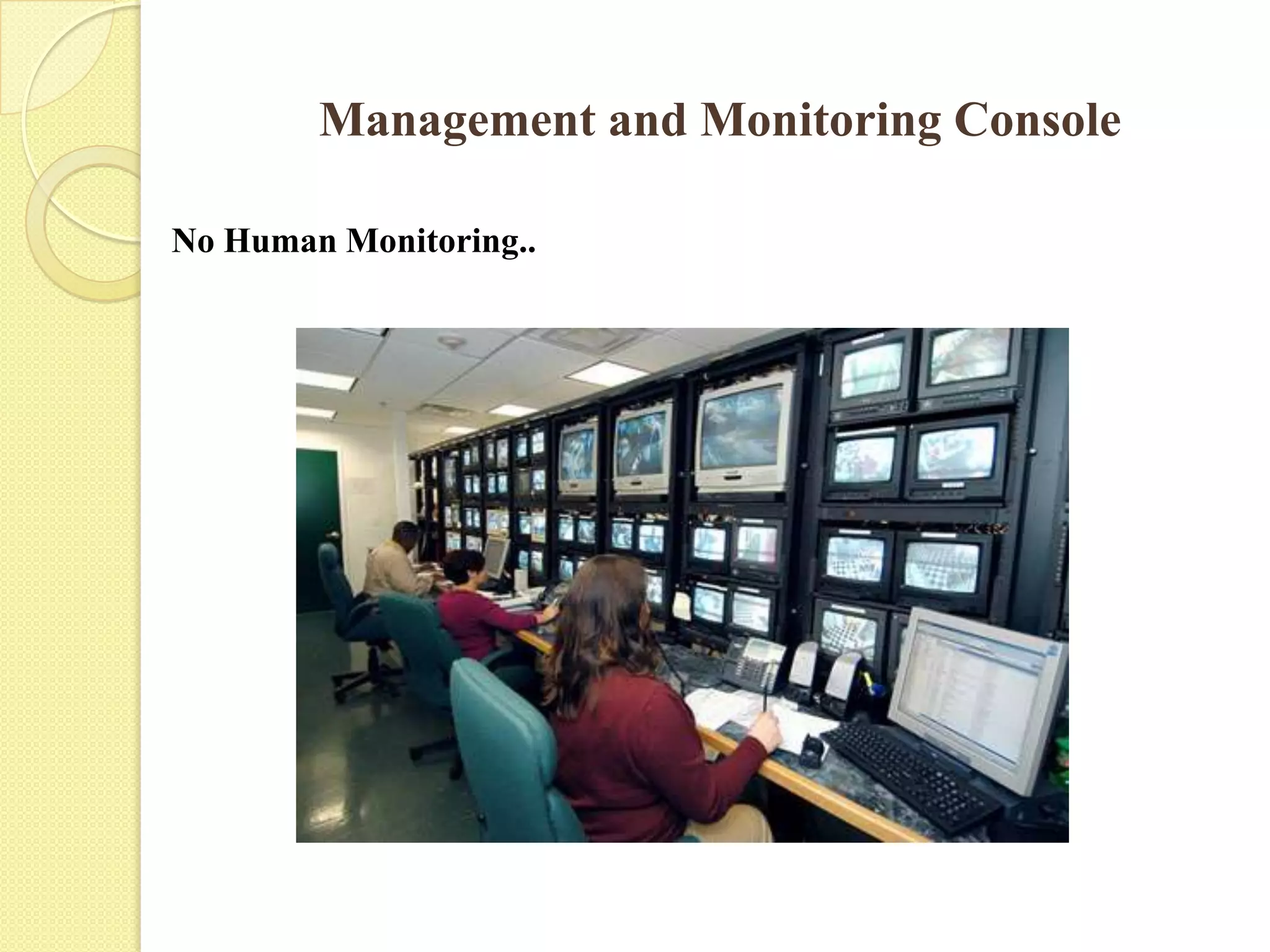 Management and Monitoring Console
No Human Monitoring..
 