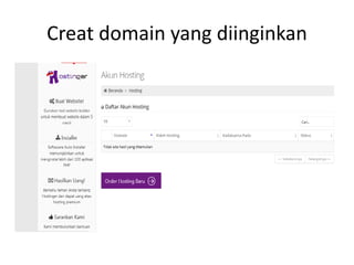 Creat domain yang diinginkan 
 