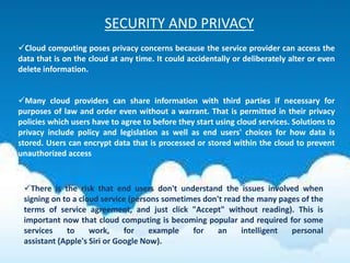 Privacy In Cloud Computing Cloud computing | PPTX