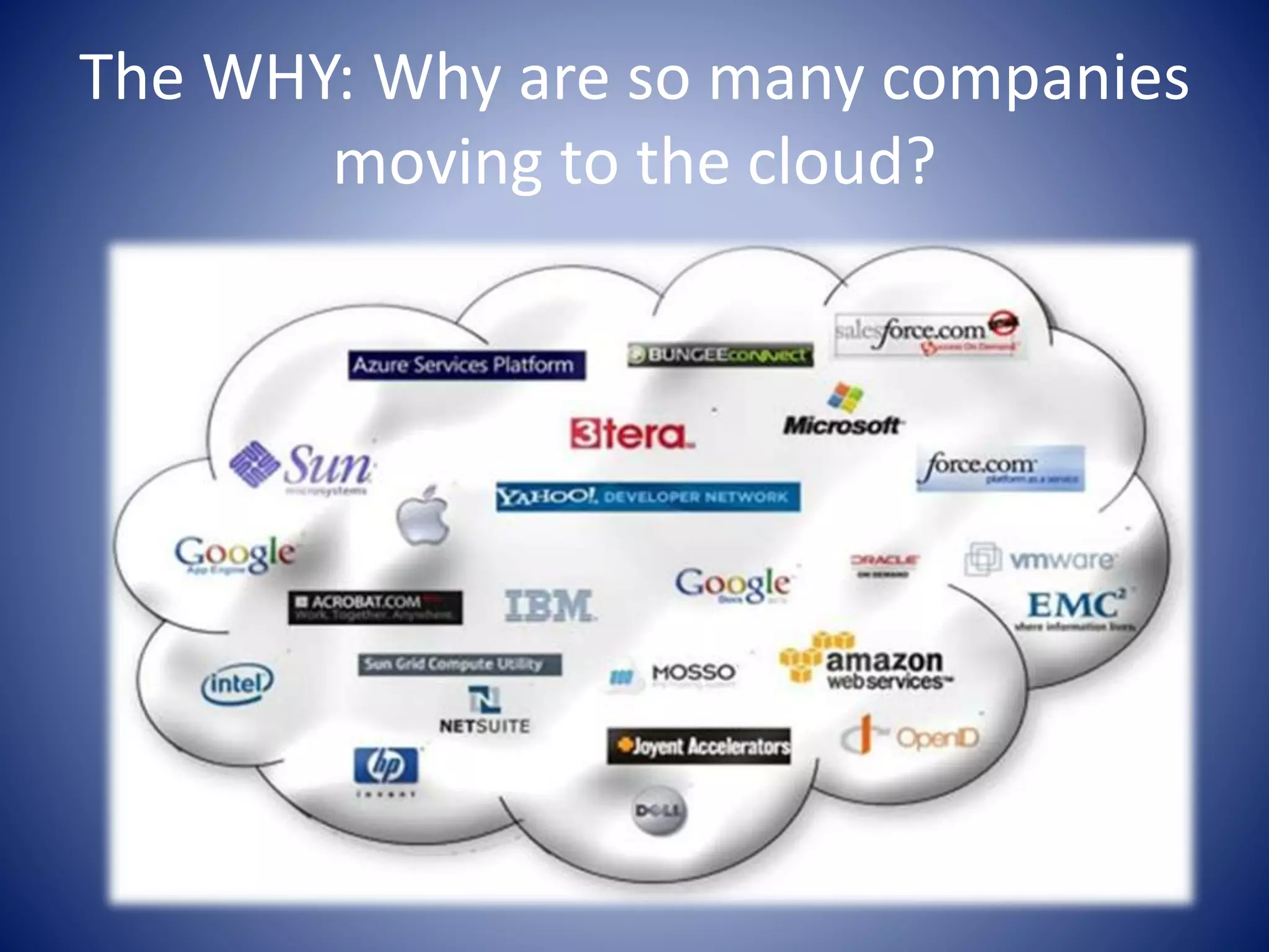 The WHY: Why are so many companies
moving to the cloud?
 