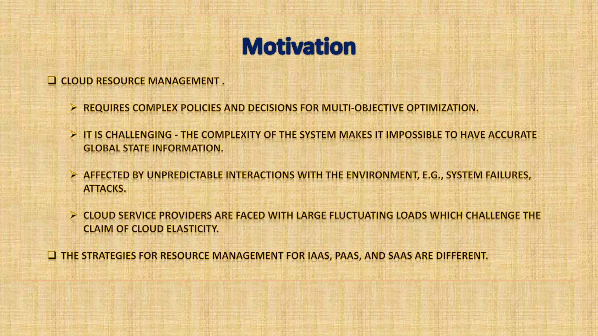 Cloud Resource Management