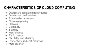 Application of Cloud Computing in the Retail sector | PPTX