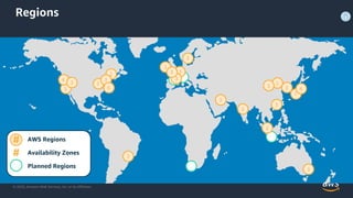 © 2020, Amazon Web Services, Inc. or its Affiliates.
Regions
# AWS Regions
Availability Zones
Planned Regions
#
 