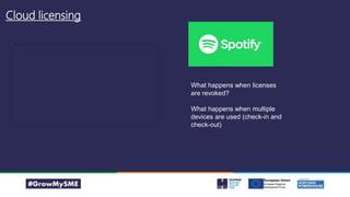 Cloud licensing
What happens when licenses
are revoked?
What happens when multiple
devices are used (check-in and
check-out)
 