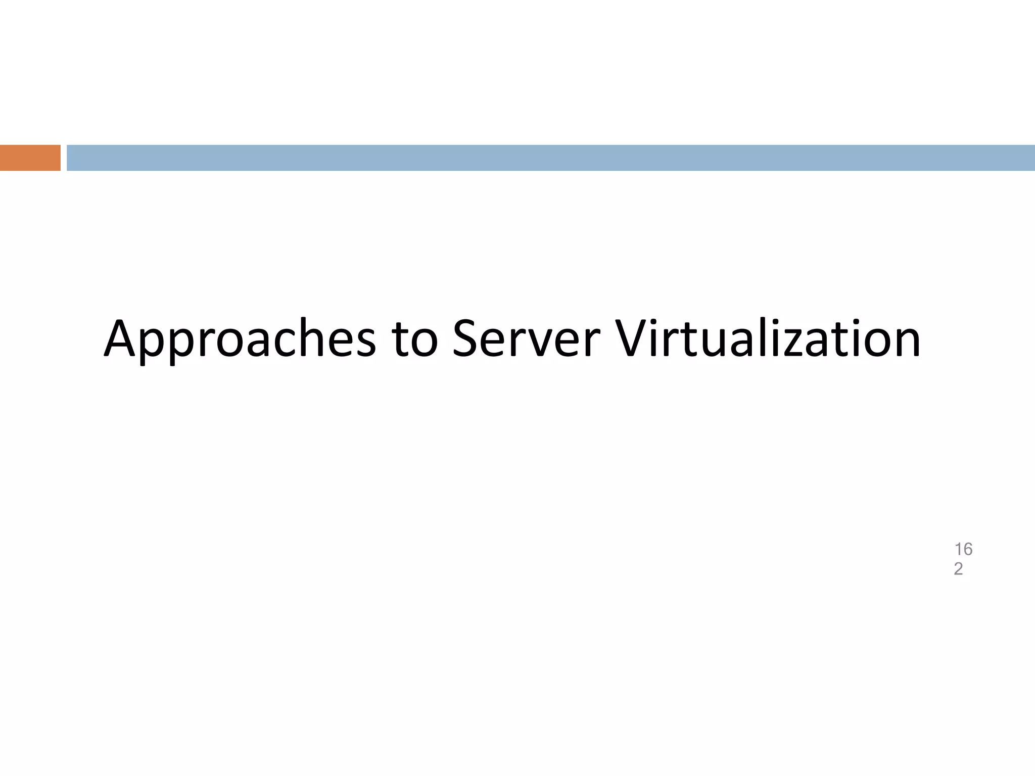 Approaches to Server Virtualization
16
2
 
