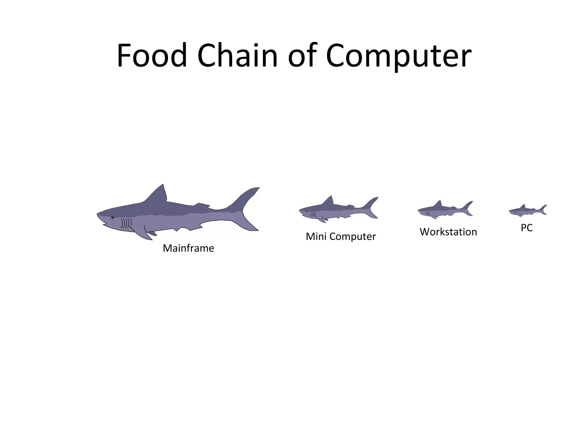 Food Chain of Computer
Mainframe
Mini Computer Workstation PC
 