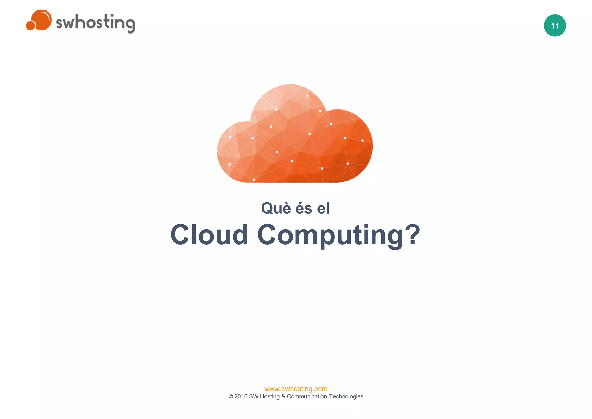 www.swhosting.com
© 2016 SW Hosting & Communication Technologies
.
11
Què és el
Cloud Computing?
 