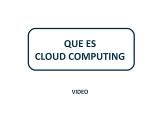 QUE ES
CLOUD COMPUTING
VIDEO

 