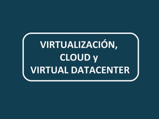 VIRTUALIZACIÓN,
CLOUD y
VIRTUAL DATACENTER

 