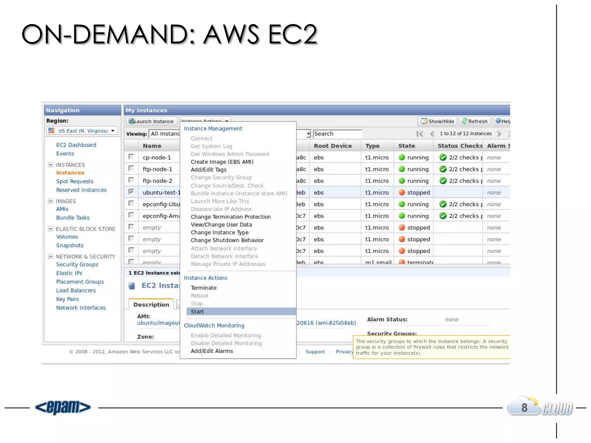 ON-DEMAND: AWS EC2




                     8
 
